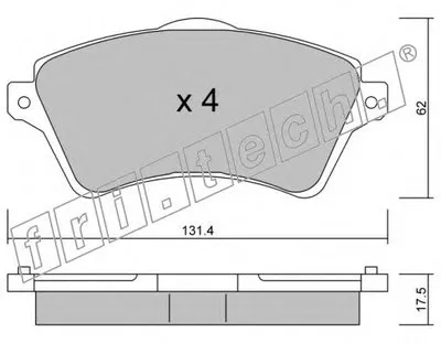 Комплект тормозных колодок, дисковый тормоз fri.tech. купить