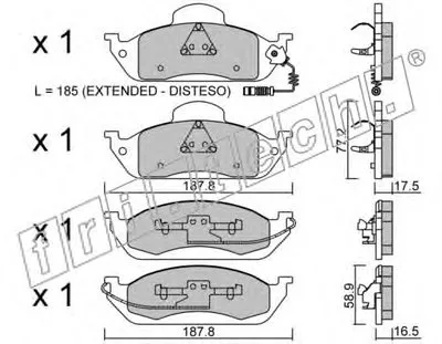 Комплект тормозных колодок, дисковый тормоз fri.tech. купить
