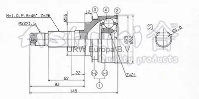 Шарнирный комплект, приводной вал ASHUKI купить