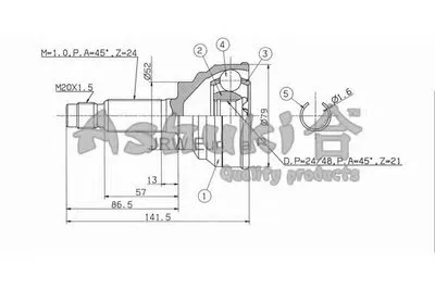 Шарнирный комплект, приводной вал ASHUKI купить