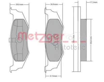 Комплект тормозных колодок, дисковый тормоз METZGER купить