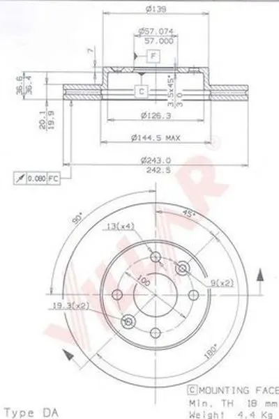 Тормозной диск VILLAR купить