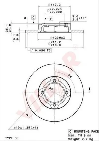 Тормозной диск VILLAR купить