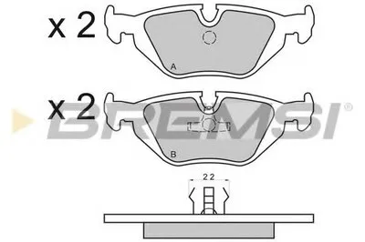 Комплект тормозных колодок, дисковый тормоз BREMSI купить