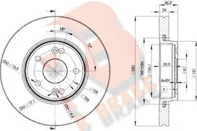 Тормозной диск R BRAKE купить