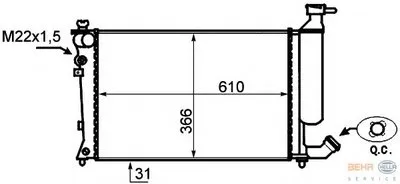 Радиатор, охлаждение двигателя BEHR HELLA SERVICE HELLA купить