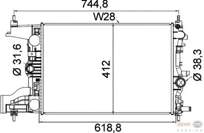 Радиатор, охлаждение двигателя BEHR HELLA SERVICE купить