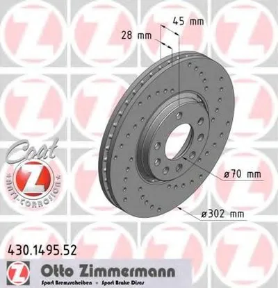 Тормозной диск SPORT BRAKE DISC COAT Z ZIMMERMANN купить