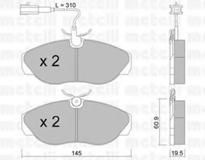 Комплект тормозных колодок, дисковый тормоз METELLI купить