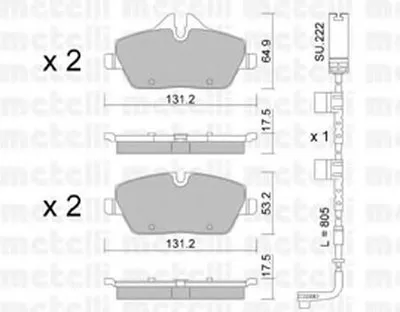 Комплект тормозных колодок, дисковый тормоз METELLI купить