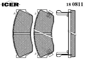 Комплект тормозных колодок, дисковый тормоз ICER купить