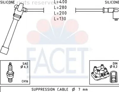 Комплект проводов зажигания FACET купить