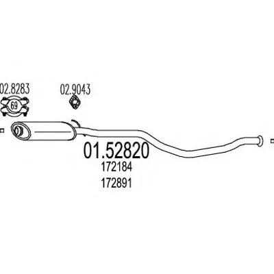 Средний глушитель выхлопных газов MTS купить