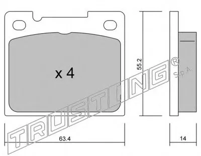 Комплект тормозных колодок, дисковый тормоз TRUSTING купить