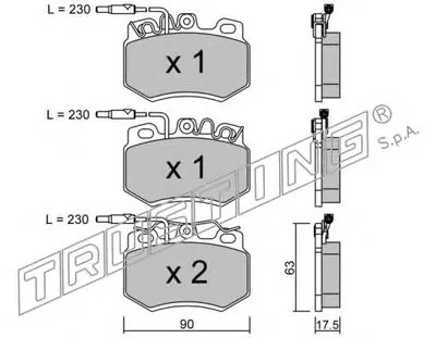 Комплект тормозных колодок, дисковый тормоз TRUSTING купить