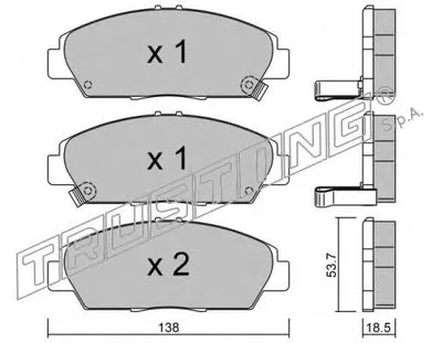 Комплект тормозных колодок, дисковый тормоз TRUSTING купить