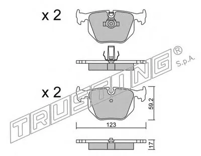 Комплект тормозных колодок, дисковый тормоз TRUSTING купить