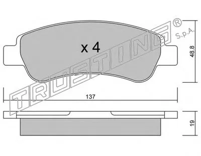Комплект тормозных колодок, дисковый тормоз TRUSTING купить