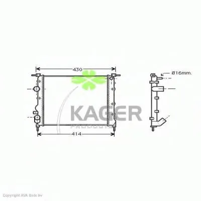 Радиатор, охлаждение двигателя KAGER купить