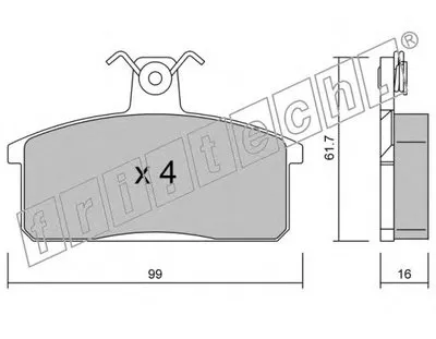 Комплект тормозных колодок, дисковый тормоз fri.tech. купить