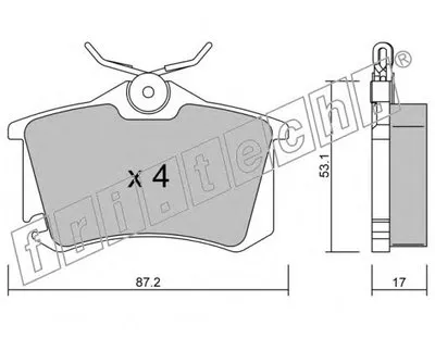 Комплект тормозных колодок, дисковый тормоз fri.tech. купить