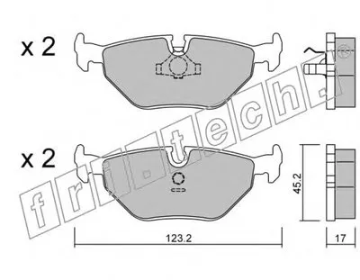Комплект тормозных колодок, дисковый тормоз fri.tech. купить