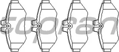 Комплект тормозных колодок, дисковый тормоз TOPRAN купить