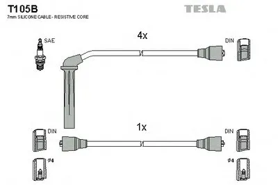 Комплект проводов зажигания TESLA купить
