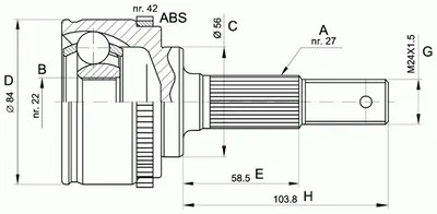 Шарнирный комплект, приводной вал SPIN OPEN PARTS купить
