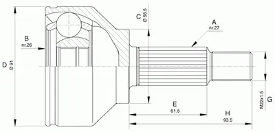 Шарнирный комплект, приводной вал SPIN OPEN PARTS купить