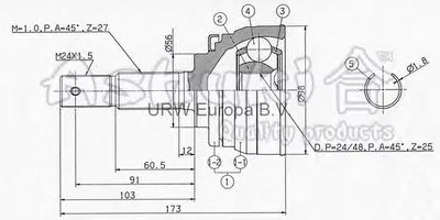 Шарнирный комплект, приводной вал ASHUKI купить