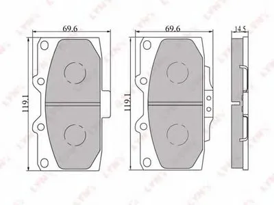 Комплект тормозных колодок, дисковый тормоз LYNXauto купить