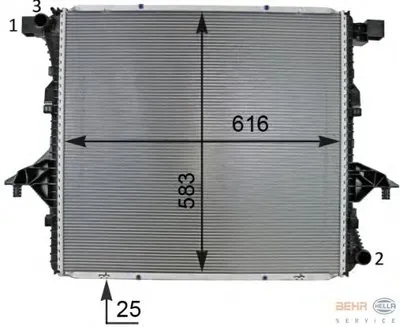 Радиатор, охлаждение двигателя BEHR HELLA SERVICE купить
