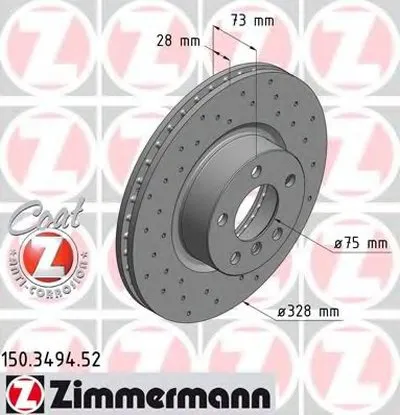 Тормозной диск SPORT BRAKE DISC COAT Z ZIMMERMANN купить
