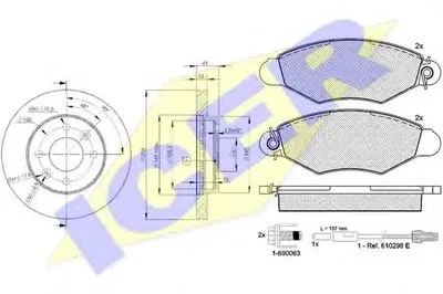 Комплект тормозов, дисковый тормозной механизм ICER купить