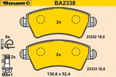 Комплект тормозных колодок, дисковый тормоз BARUM купить