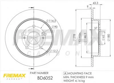 Тормозной диск Premium Black Carbon + FREMAX купить