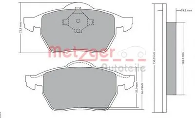 Комплект тормозных колодок, дисковый тормоз METZGER купить
