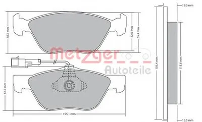 Комплект тормозных колодок, дисковый тормоз METZGER купить