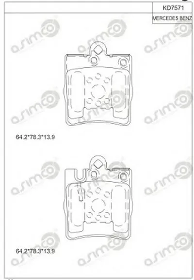 Комплект тормозных колодок, дисковый тормоз ASIMCO купить