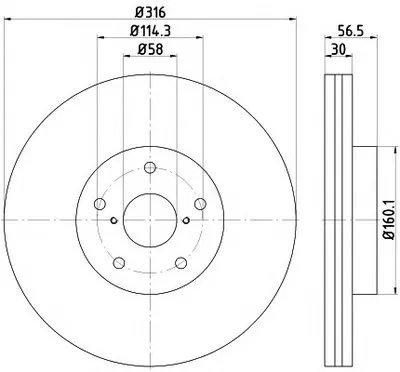 Тормозной диск PRO HELLA купить