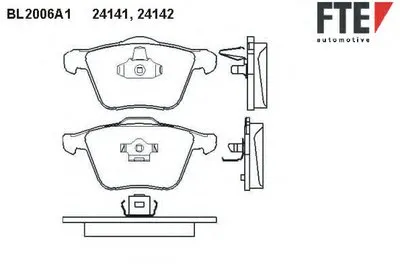 Комплект тормозных колодок, дисковый тормоз FTE купить