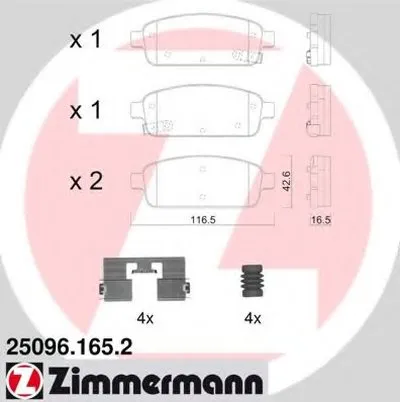 Комплект тормозных колодок, дисковый тормоз ZIMMERMANN купить