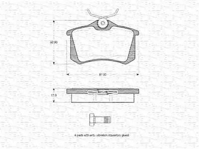 Комплект тормозных колодок, дисковый тормоз MAGNETI MARELLI купить