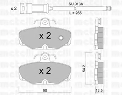 Комплект тормозных колодок, дисковый тормоз METELLI купить