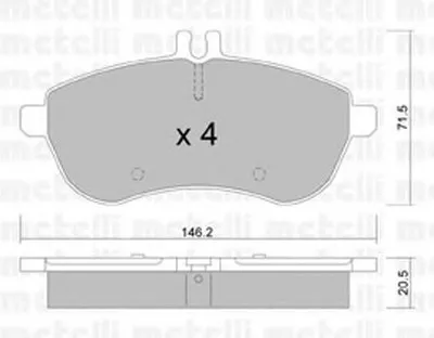 Комплект тормозных колодок, дисковый тормоз METELLI купить