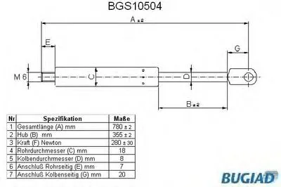 Газовая пружина, капот BUGIAD купить