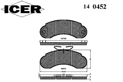 Комплект тормозных колодок, дисковый тормоз ICER купить