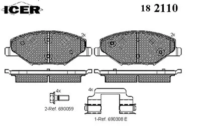 Комплект тормозных колодок, дисковый тормоз ICER купить