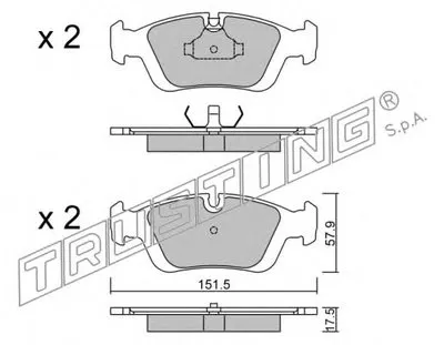 Комплект тормозных колодок, дисковый тормоз TRUSTING купить